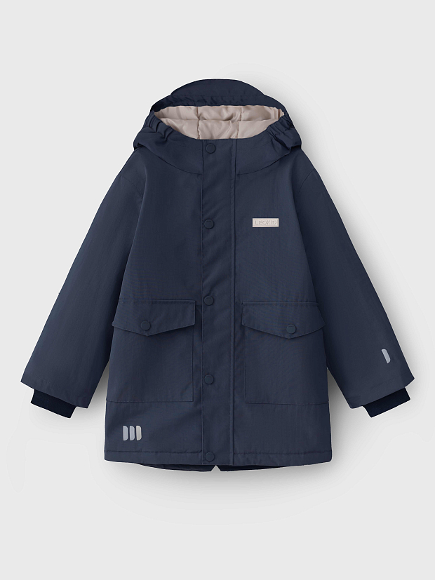 Демисезонная парка с капюшоном Leokid Rony Navy Blue