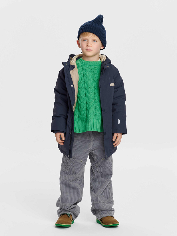 Демисезонная парка с капюшоном Leokid Rony Navy Blue