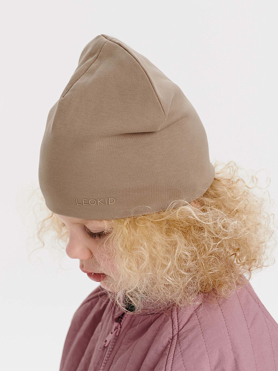 Трикотажная шапка Leokid Light Beige
