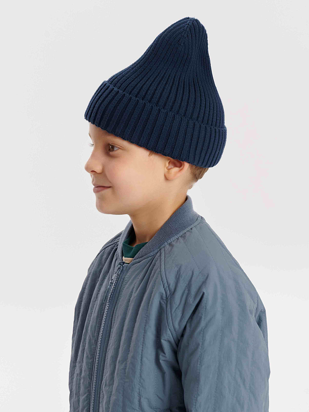 Вязаная шапка Leokid Beanie Navy Blue