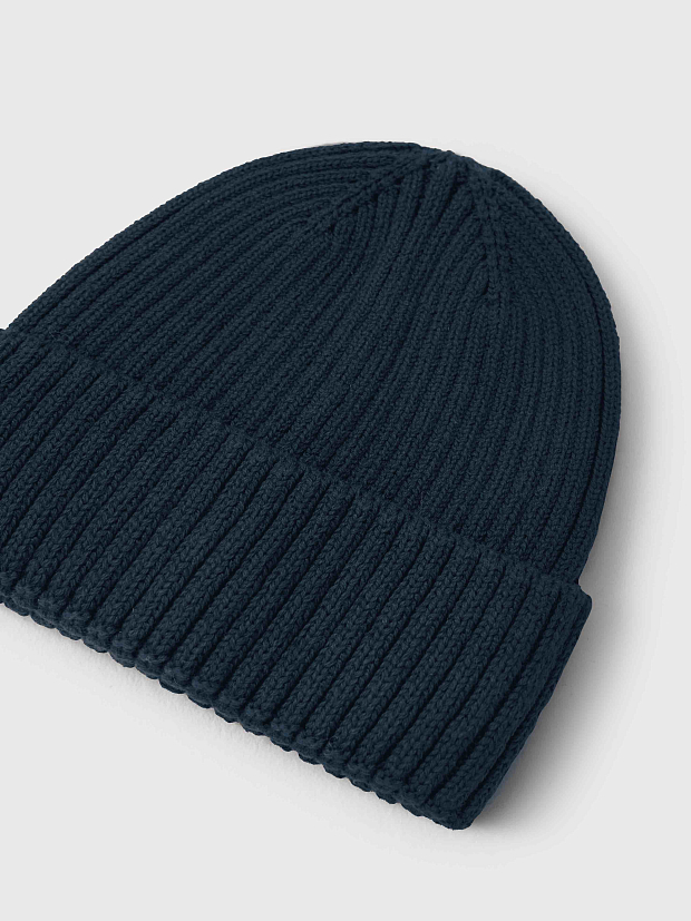 Вязаная шапка Leokid Beanie Navy Blue