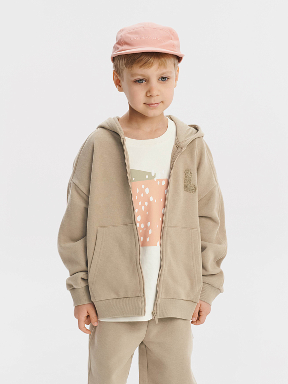 Толстовка трикотажная на молнии LEOKID Holly Brown Safari