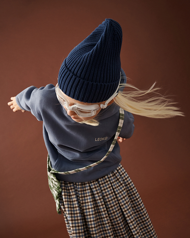 Вязаная шапка Leokid Beanie Navy Blue